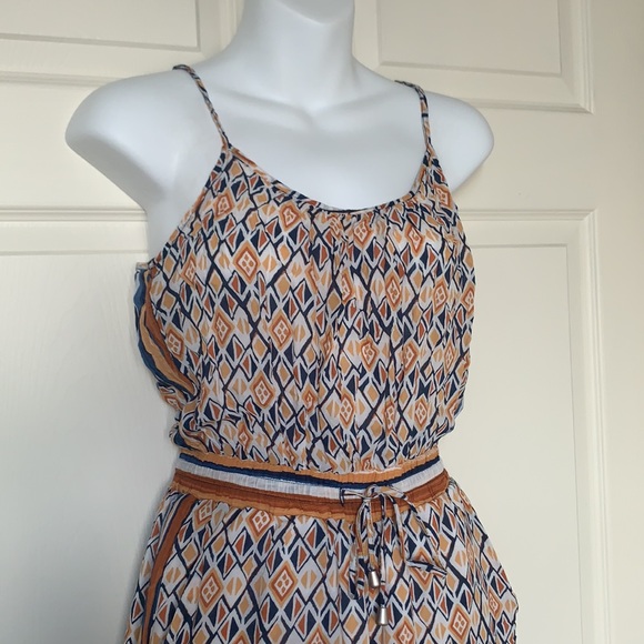 Forever 21-Contemporary Collection - Orange & Blue Patterned Jumpsuit - Picture 5 of 11
